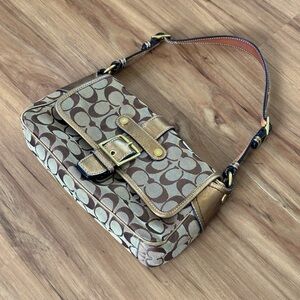 Coach K04U-1482 Purse Brown Tan/Golden - Shoulder Purse